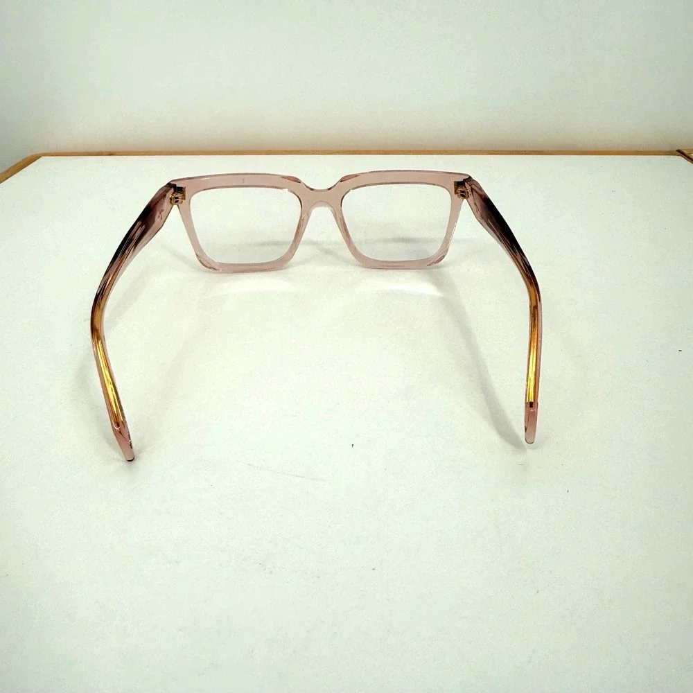 Prada Transparent Peach Pink Acetate Frame Eyeglasses PR AY19 19Q-101